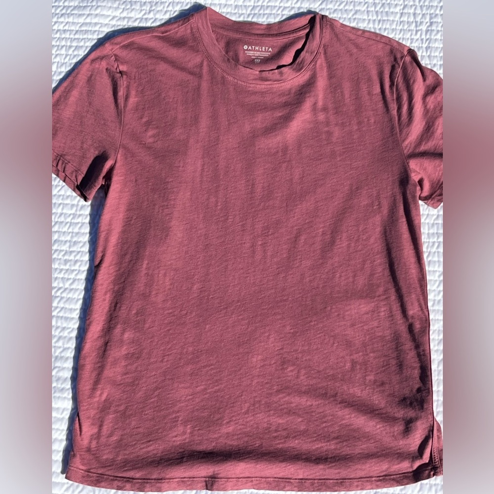 Athleta 100% Cotton Short Sleeve TShirt in Mauve Sz XXS
